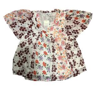 NWT Lucky Brand Floral Blouse Size Small